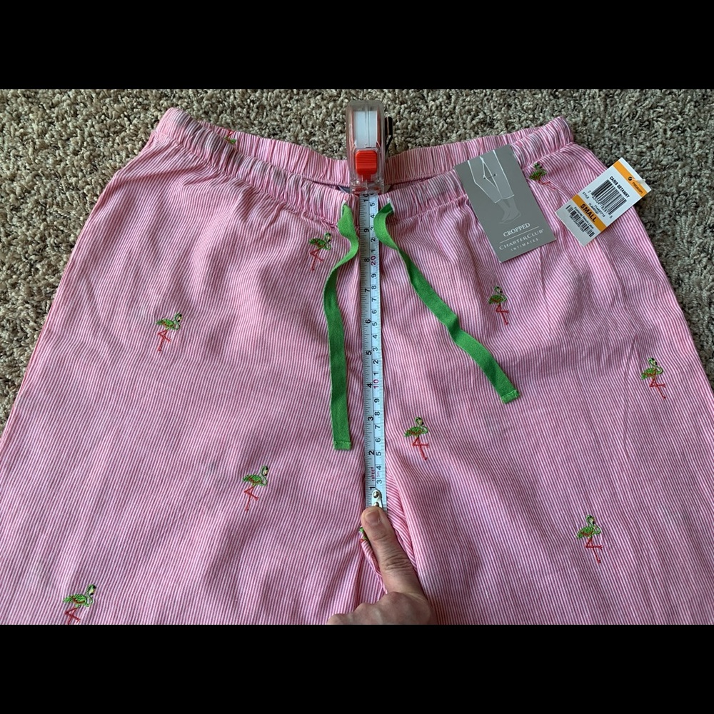 Charters Club Flamingo Cropped Pijama Pants Pink New with Tags - Picture 3 of 6